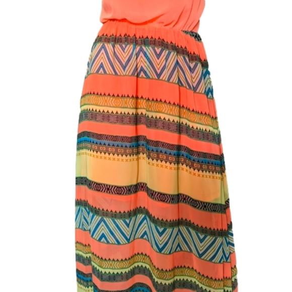 Flirty Fair Small Dress Bohemian lightweight Lined Tribal Print Boho Dresses - Picture 10 of 10